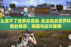 怎么买不了世界杯竞猜-无法购买世界杯竞猜的背后，原因与应对策略