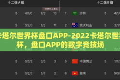 卡塔尔世界杯盘口APP-2022卡塔尔世界杯，盘口APP的数字竞技场
