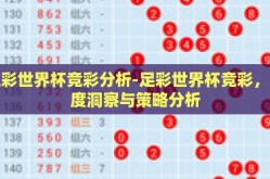 足彩世界杯竞彩分析-足彩世界杯竞彩，深度洞察与策略分析