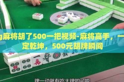 pg麻将胡了500一把视频-麻将高手，一局定乾坤，500元胡牌瞬间
