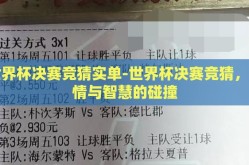 世界杯决赛竞猜实单-世界杯决赛竞猜，激情与智慧的碰撞
