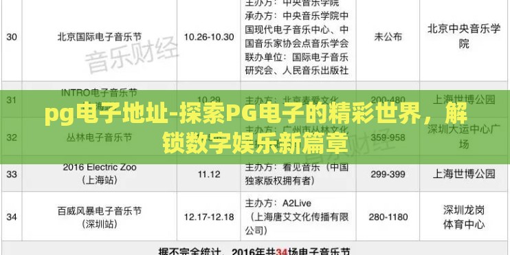 pg电子地址-探索PG电子的精彩世界，解锁数字娱乐新篇章