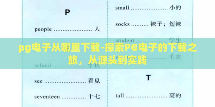 pg电子从哪里下载-探索PG电子的下载之旅，从源头到实践