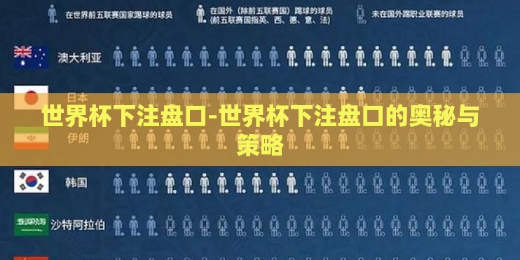 世界杯下注盘口-世界杯下注盘口的奥秘与策略