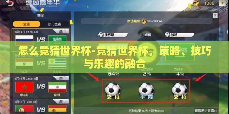 怎么竞猜世界杯-竞猜世界杯，策略、技巧与乐趣的融合