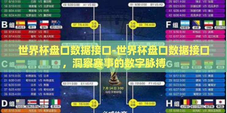 世界杯盘口数据接口-世界杯盘口数据接口，洞察赛事的数字脉搏